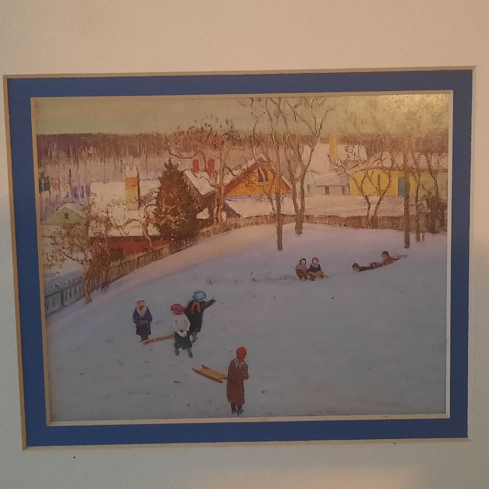 Museum Art Masterpieces Currier & Ives Snow Scene Tin Type Print 9x12